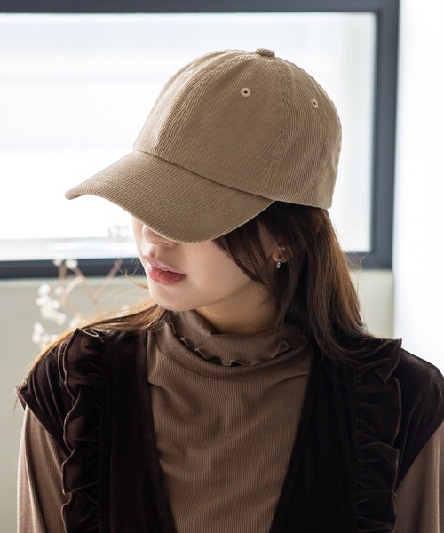 VitaFelice（ヴィータフェリーチェ）の「遮光率100％ 完全遮光 コーデュロイシンプルキャップ 深め 紫外線カット率99.9％ UPF値50+ 秋冬（キャップ・レディース・ベージュ系/ブルー系/ブラック/ベージュ/アイボリー/ブラウン/グレー/チャコール・FREE）」の10枚目の写真
