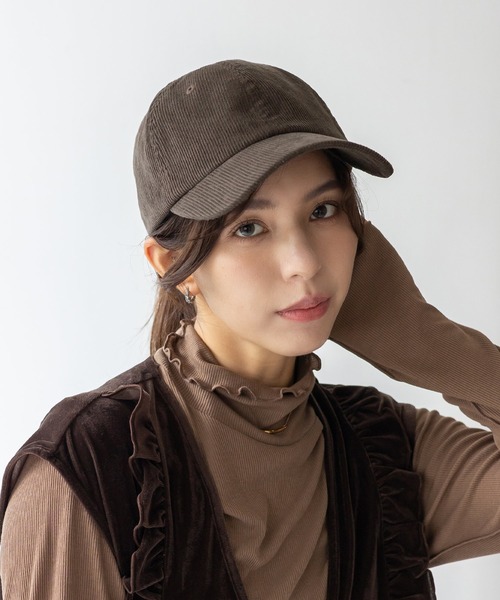 VitaFelice（ヴィータフェリーチェ）の「遮光率100％ 完全遮光 コーデュロイシンプルキャップ 深め 紫外線カット率99.9％ UPF値50+ 秋冬（キャップ・レディース・ベージュ系/ブルー系/ブラック/ベージュ/アイボリー/ブラウン/グレー/チャコール・FREE）」の16枚目の写真
