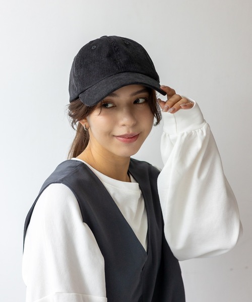 VitaFelice（ヴィータフェリーチェ）の「遮光率100％ 完全遮光 コーデュロイシンプルキャップ 深め 紫外線カット率99.9％ UPF値50+ 秋冬（キャップ・レディース・ベージュ系/ブルー系/ブラック/ベージュ/アイボリー/ブラウン/グレー/チャコール・FREE）」の20枚目の写真
