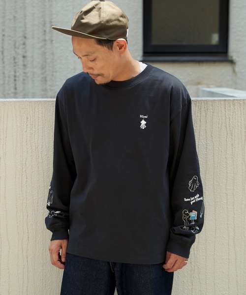 NO NEED(ノーニード)の「袖オバケプリント ロングスリーブTシャツ(Tシャツ/カットソー・メンズ・ライトグレー/ホワイト/チャコールグレー・L/M)」の12枚目の写真