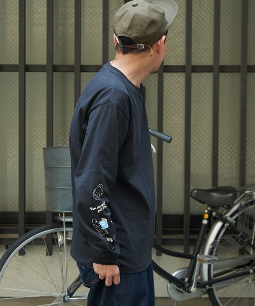 NO NEED(ノーニード)の「袖オバケプリント ロングスリーブTシャツ(Tシャツ/カットソー・メンズ・ライトグレー/ホワイト/チャコールグレー・L/M)」の13枚目の写真