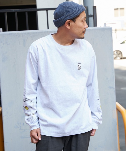 NO NEED(ノーニード)の「袖オバケプリント ロングスリーブTシャツ(Tシャツ/カットソー・メンズ・ライトグレー/ホワイト/チャコールグレー・L/M)」の19枚目の写真