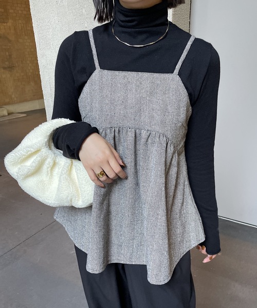 Amiur（エミレ）の「boa double tuck bag / ボアダブルタックバッグ（ハンドバッグ・レディース・ブラック/ブラウン/アイボリー・FREE）」の18枚目の写真