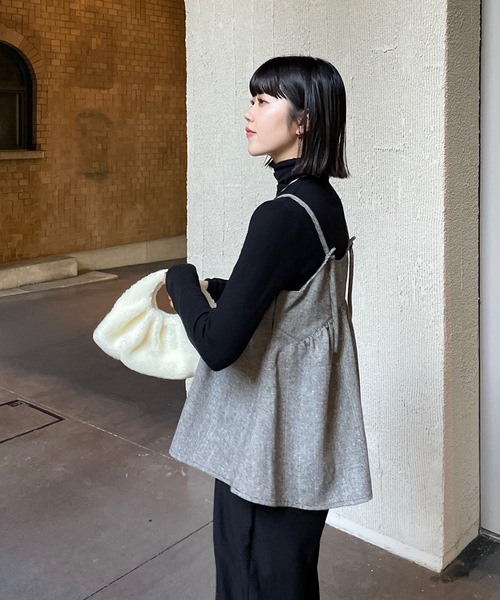 Amiur（エミレ）の「boa double tuck bag / ボアダブルタックバッグ（ハンドバッグ・レディース・ブラック/ブラウン/アイボリー・FREE）」の19枚目の写真