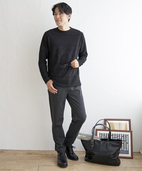 ikka（イッカ）の「ランダムリップルボーダーロンT（Tシャツ/カットソー・メンズ・シルバー/ブラック/ホワイト/グリーン・L/XL/M/S）」の11枚目の写真