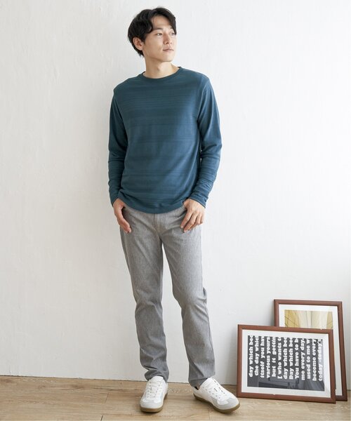 ikka（イッカ）の「ランダムリップルボーダーロンT（Tシャツ/カットソー・メンズ・シルバー/ブラック/ホワイト/グリーン・L/XL/M/S）」の12枚目の写真