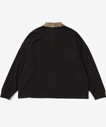 すぐ届く【BlackEyePatch】レオパードカラー ラグビーシャツ BlackEyePatch/BEP TIMES LEOPARD COLLARED RUGBY SHIRT（BLACK