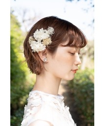 CHACO （FLOWER ACCESSORY）（チャコ）の「CHACO/ ホワイトあじさいとユーカリの髪飾り10本セット（その他ヘアアクセサリー）」