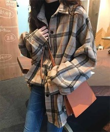 起毛チェックシャツ