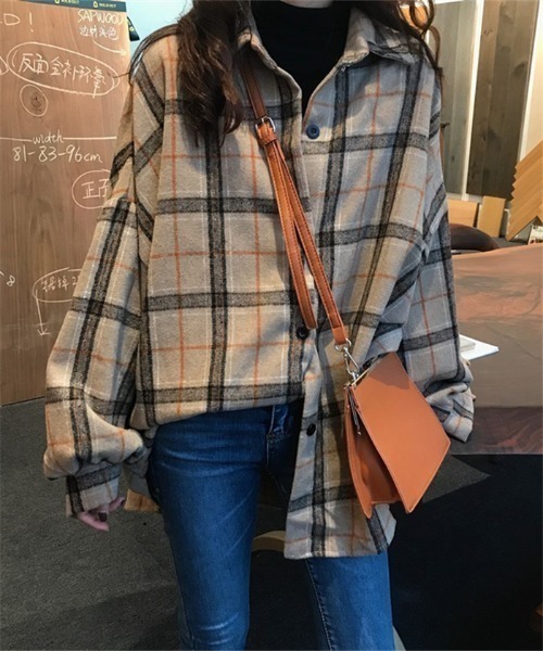 NANEA(ナネア)の「起毛チェックシャツ(シャツ/ブラウス・レディース・モカ/ブルー・フリー)」の21枚目の写真
