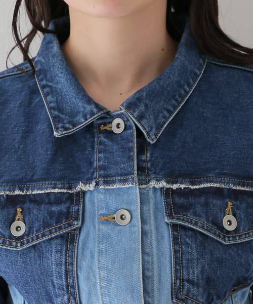 JOINT WORKS(ジョイントワークス)の「【eenie / イーニー】Cropped Shade Denim Jacket(デニムジャケット・レディース・ブルー系その他/ブラック・FREE)」の11枚目の写真