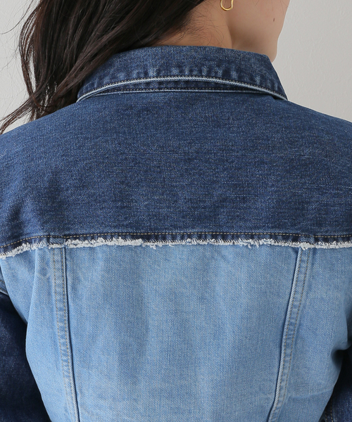 JOINT WORKS(ジョイントワークス)の「【eenie / イーニー】Cropped Shade Denim Jacket(デニムジャケット・レディース・ブルー系その他/ブラック・FREE)」の12枚目の写真