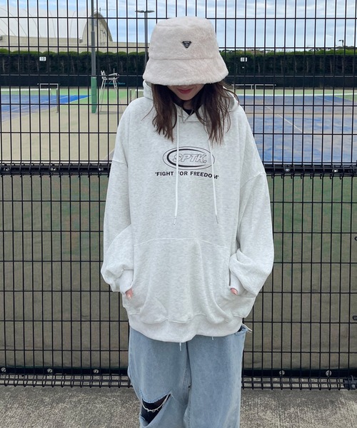 non-hedge（ノンヘッジ）の「サークルロゴビッグパーカー（パーカー・レディース・オートミール/ブラック/オフホワイト・FREE）」の6枚目の写真