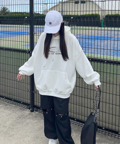 non-hedge（ノンヘッジ）の「サークルロゴビッグパーカー（パーカー・レディース・オートミール/ブラック/オフホワイト・FREE）」の8枚目の写真