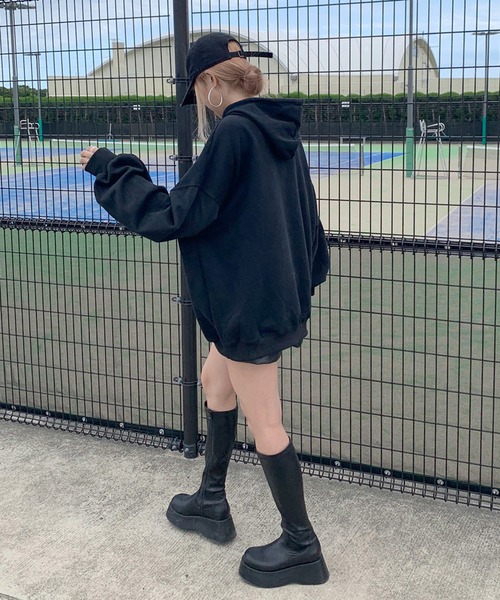 non-hedge（ノンヘッジ）の「サークルロゴビッグパーカー（パーカー・レディース・オートミール/ブラック/オフホワイト・FREE）」の12枚目の写真