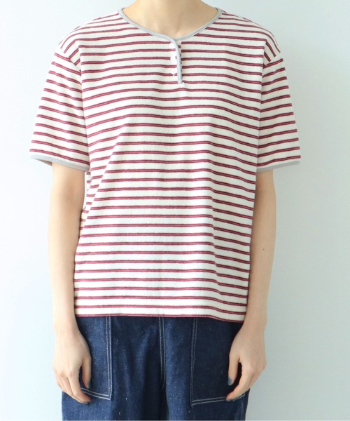 ☆新品☆PAR ICI ヘンリーネックカットソー 度詰め丸胴天竺 ヘンリーネックプルオーバー（Tシャツ