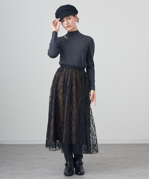 ANAYI（アナイ）の「ラメチュールギャザー スカート（スカート・レディース・ブラック/ゴールド系その他・36/38/34）」の11枚目の写真