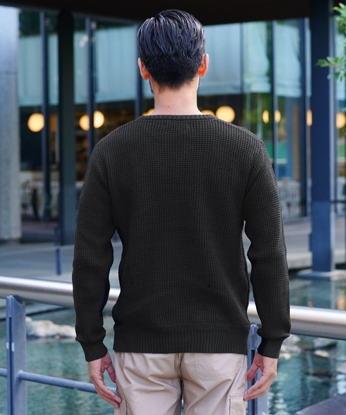 jiggys shop(ジギーズショップ)の「ラーベン編みクルーネック綿ニット(ニット/セーター・メンズ・ブラック/ブルー系その他/ピンク/グレー/ベージュ/ネイビー・MEDIUM/LARGE)」の20枚目の写真