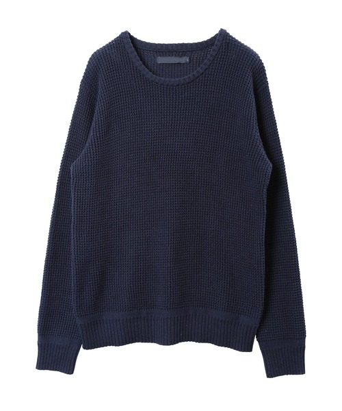 jiggys shop(ジギーズショップ)の「ラーベン編みクルーネック綿ニット(ニット/セーター・メンズ・ブラック/ブルー系その他/ピンク/グレー/ベージュ/ネイビー・MEDIUM/LARGE)」の12枚目の写真
