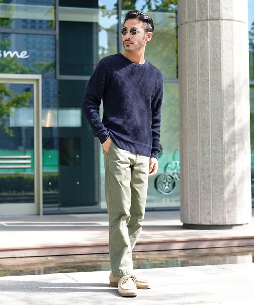jiggys shop(ジギーズショップ)の「ラーベン編みクルーネック綿ニット(ニット/セーター・メンズ・ブラック/ブルー系その他/ピンク/グレー/ベージュ/ネイビー・MEDIUM/LARGE)」の21枚目の写真