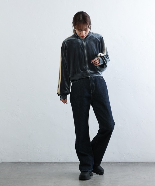 COLONY 2139（コロニートゥーワンスリーナイン）の「ベロアラインショートトラックジャケット/ジャージ（ジャージ・レディース・カーキ/チャコールグレー/ブルー・FREE）」の18枚目の写真