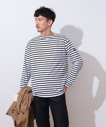 SAINT JAMES / OUESSANT ボーダー ボートネック Tシャツ