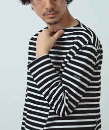 BEAMS F | SAINT JAMES / OUESSANT ボーダー ボートネック Tシャツ(Tシャツ/カットソー)