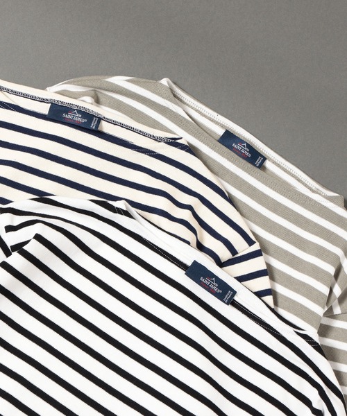 BEAMS F（ビームスエフ）の「SAINT JAMES / OUESSANT ボーダー ボートネック Tシャツ（Tシャツ/カットソー・メンズ・オフホワイト/ホワイト系その他5/オリーブ/ブラック/ホワイト系その他4/ベージュ・6/4/5）」の7枚目の写真
