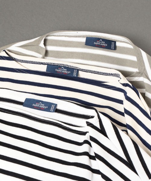 BEAMS F（ビームスエフ）の「SAINT JAMES / OUESSANT ボーダー ボートネック Tシャツ（Tシャツ/カットソー・メンズ・オフホワイト/ホワイト系その他5/オリーブ/ブラック/ホワイト系その他4/ベージュ・6/4/5）」の8枚目の写真