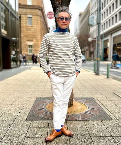 BEAMS F（ビームスエフ）の「SAINT JAMES / OUESSANT ボーダー ボートネック Tシャツ（Tシャツ/カットソー・メンズ・オフホワイト/ホワイト系その他5/オリーブ/ブラック/ホワイト系その他4/ベージュ・6/4/5）」の19枚目の写真