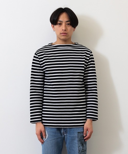 BEAMS F（ビームスエフ）の「SAINT JAMES / OUESSANT ボーダー ボートネック Tシャツ（Tシャツ/カットソー・メンズ・オフホワイト/ホワイト系その他5/オリーブ/ブラック/ホワイト系その他4/ベージュ・6/4/5）」の10枚目の写真