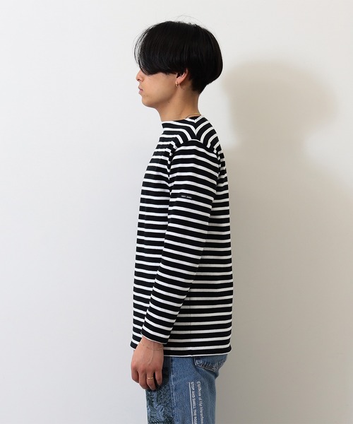 BEAMS F（ビームスエフ）の「SAINT JAMES / OUESSANT ボーダー ボートネック Tシャツ（Tシャツ/カットソー・メンズ・オフホワイト/ホワイト系その他5/オリーブ/ブラック/ホワイト系その他4/ベージュ・6/4/5）」の11枚目の写真