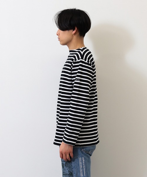 BEAMS F（ビームスエフ）の「SAINT JAMES / OUESSANT ボーダー ボートネック Tシャツ（Tシャツ/カットソー・メンズ・オフホワイト/ホワイト系その他5/オリーブ/ブラック/ホワイト系その他4/ベージュ・6/4/5）」の13枚目の写真