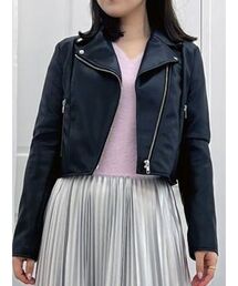 MERCURYDUO | フェイクレザーコンパクトライダースジャケット【WEB限定サイズあり】(ライダースジャケット)