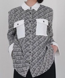 パターン ポケット シャツ 柄シャツ 総柄