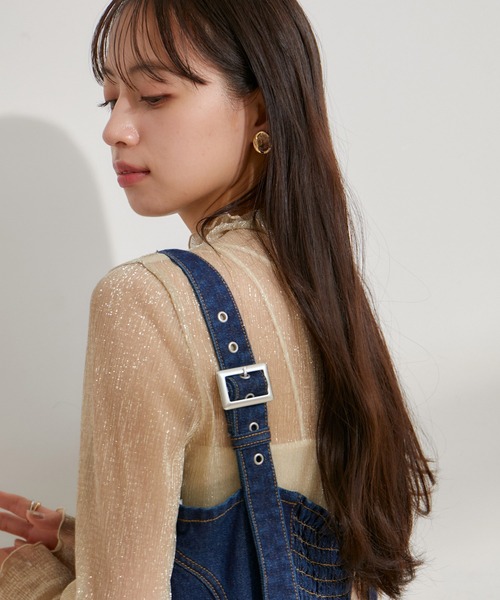 VIS(ビス)の「切替デニムジャンパースカート(ワンピース・レディース・ブルー系その他/スミクロ・M/S)」の9枚目の写真