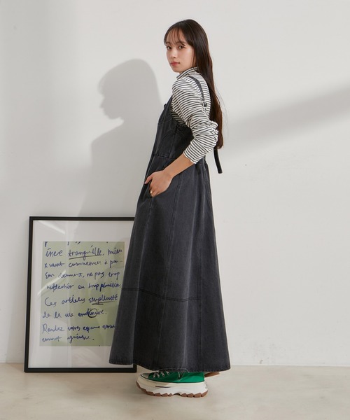 VIS(ビス)の「切替デニムジャンパースカート(ワンピース・レディース・ブルー系その他/スミクロ・M/S)」の13枚目の写真