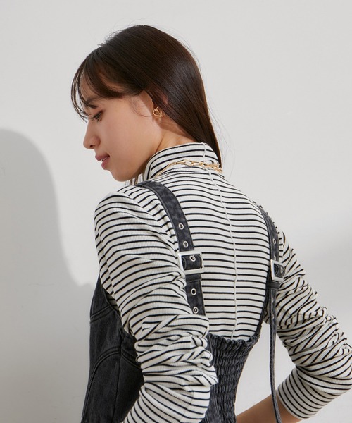 VIS(ビス)の「切替デニムジャンパースカート(ワンピース・レディース・ブルー系その他/スミクロ・M/S)」の16枚目の写真