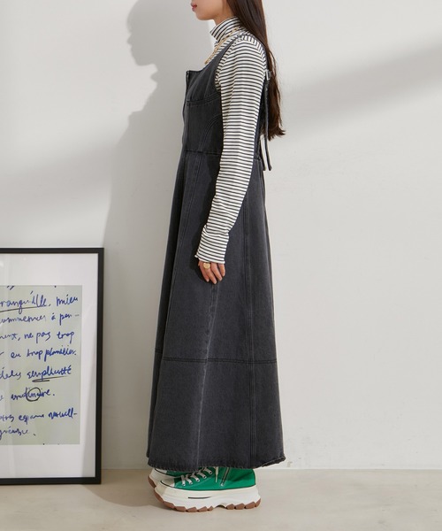 VIS(ビス)の「切替デニムジャンパースカート(ワンピース・レディース・ブルー系その他/スミクロ・M/S)」の18枚目の写真