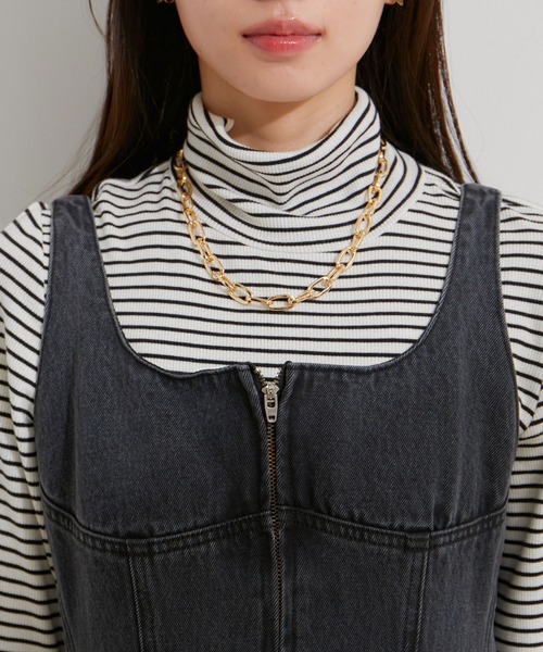 VIS(ビス)の「切替デニムジャンパースカート(ワンピース・レディース・ブルー系その他/スミクロ・M/S)」の20枚目の写真