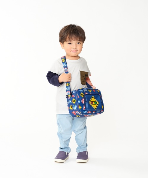 通園通学グッズ　5点セット(ストライプ×黒) 北欧風 EASTBOY（イーストボーイ）の「ベスト 綿 12G 【シャイン