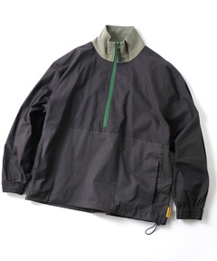 異素材ハーフジップジャケット