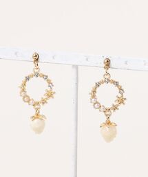 【charme by pimo 】いちご ガラス 花 ピアス(MA)