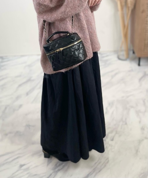 H.TOKYO（エイチトウキョウ）の「キルティング 2WAYバニティバッグ（ハンドバッグ・レディース・ベージュ/ホワイト/ブラック・FREE）」の3枚目の写真