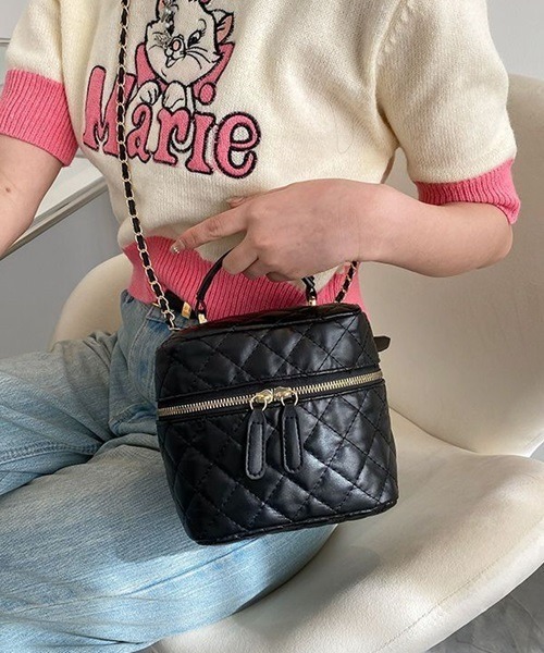 H.TOKYO（エイチトウキョウ）の「キルティング 2WAYバニティバッグ（ハンドバッグ・レディース・ベージュ/ホワイト/ブラック・FREE）」の6枚目の写真