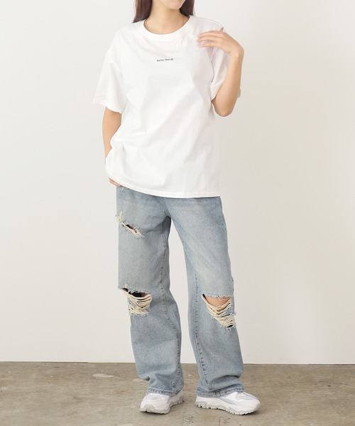 ROOPTOKYO(ループトウキョウ)の「ロゴ シンプルプリント Tシャツ 半袖 ユニセックス(Tシャツ/カットソー・メンズ・ホワイト/ブラック・XL/L/M)」の3枚目の写真