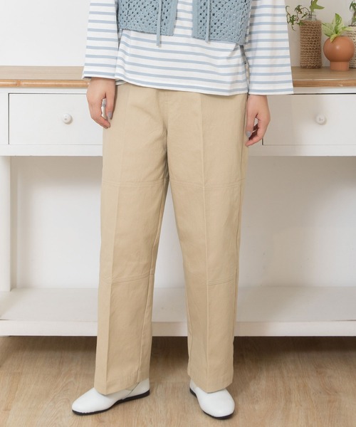 POU DOU DOU（プードゥドゥ）の「ニーパッチパンツ（その他パンツ・レディース・ベージュ/ミント/インディゴブルー・3）」の2枚目の写真