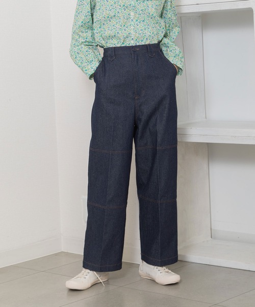 POU DOU DOU（プードゥドゥ）の「ニーパッチパンツ（その他パンツ・レディース・ベージュ/ミント/インディゴブルー・3）」の3枚目の写真