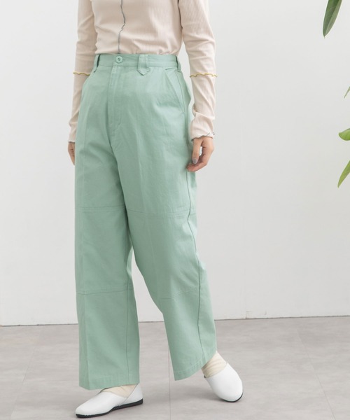 POU DOU DOU（プードゥドゥ）の「ニーパッチパンツ（その他パンツ・レディース・ベージュ/ミント/インディゴブルー・3）」の4枚目の写真