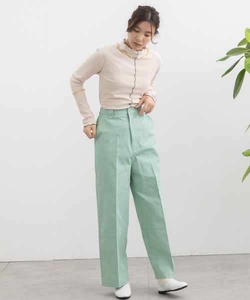 POU DOU DOU（プードゥドゥ）の「ニーパッチパンツ（その他パンツ・レディース・ベージュ/ミント/インディゴブルー・3）」の8枚目の写真